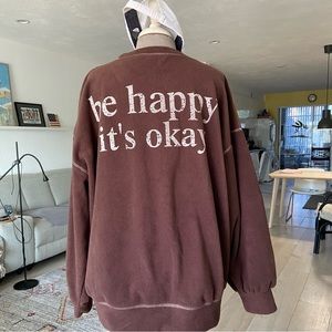 DAZY Letter Graphic Drop Shoulder Fleece Sweatshirt size XL